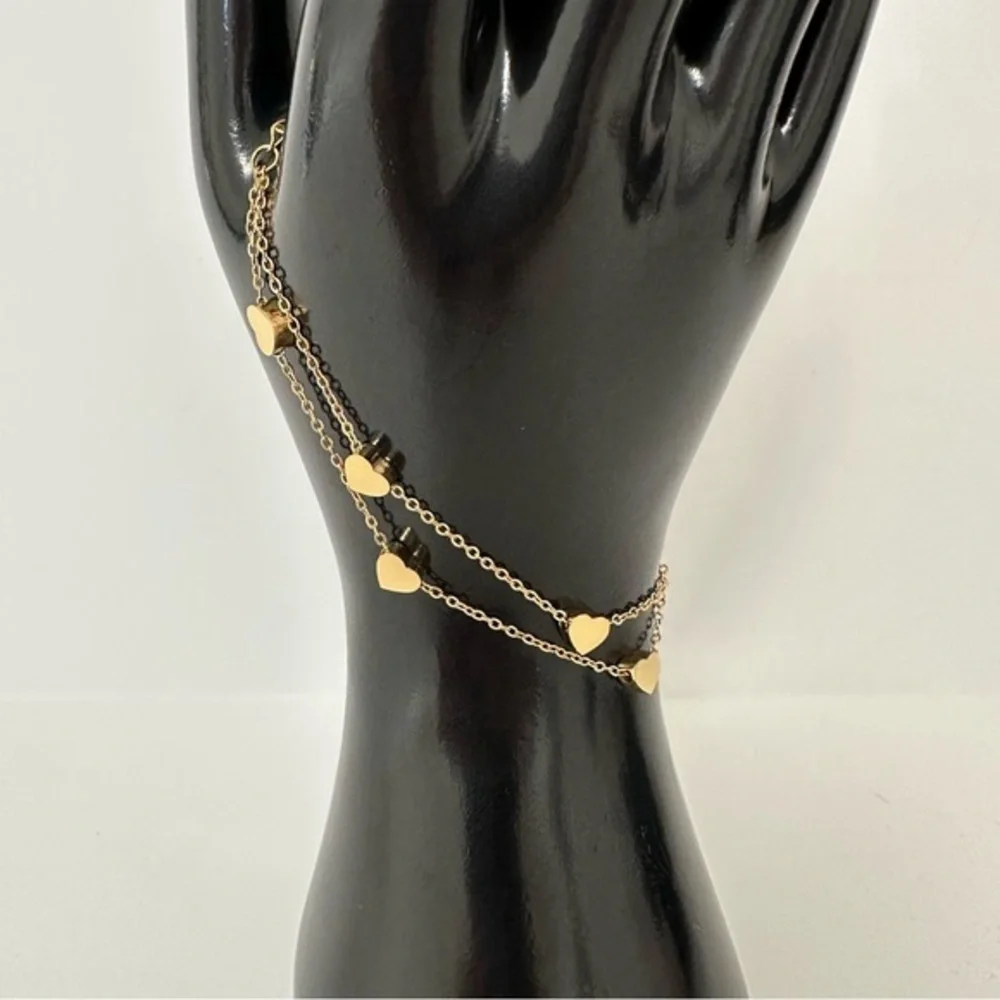 Gold‎ Heart Charm Bracelet